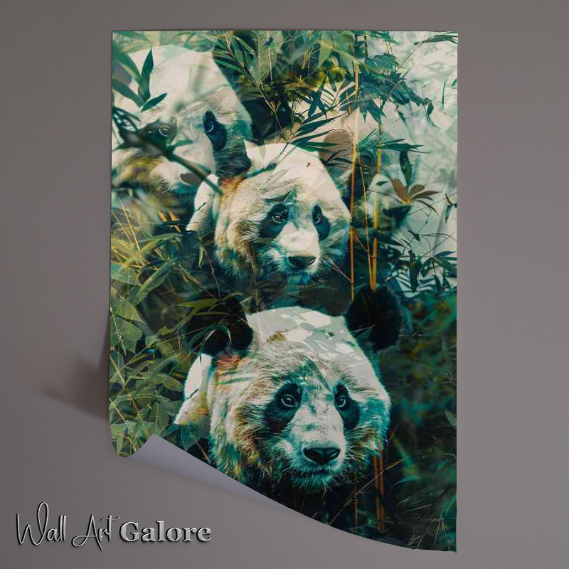 Buy Unframed Poster : (Three Pandas in the jungle)
