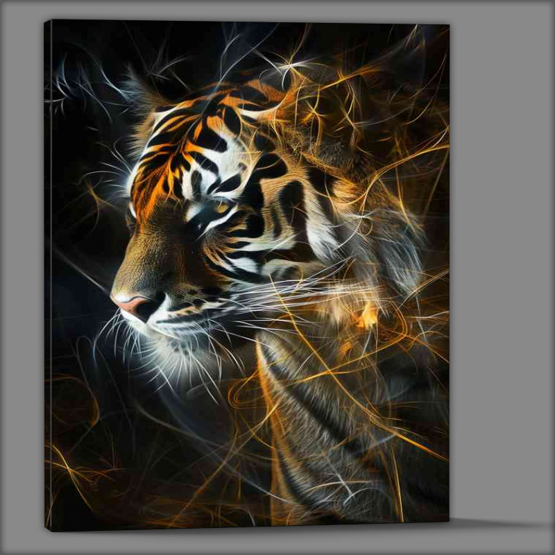 Buy Canvas : (Tiger in an abstract design)