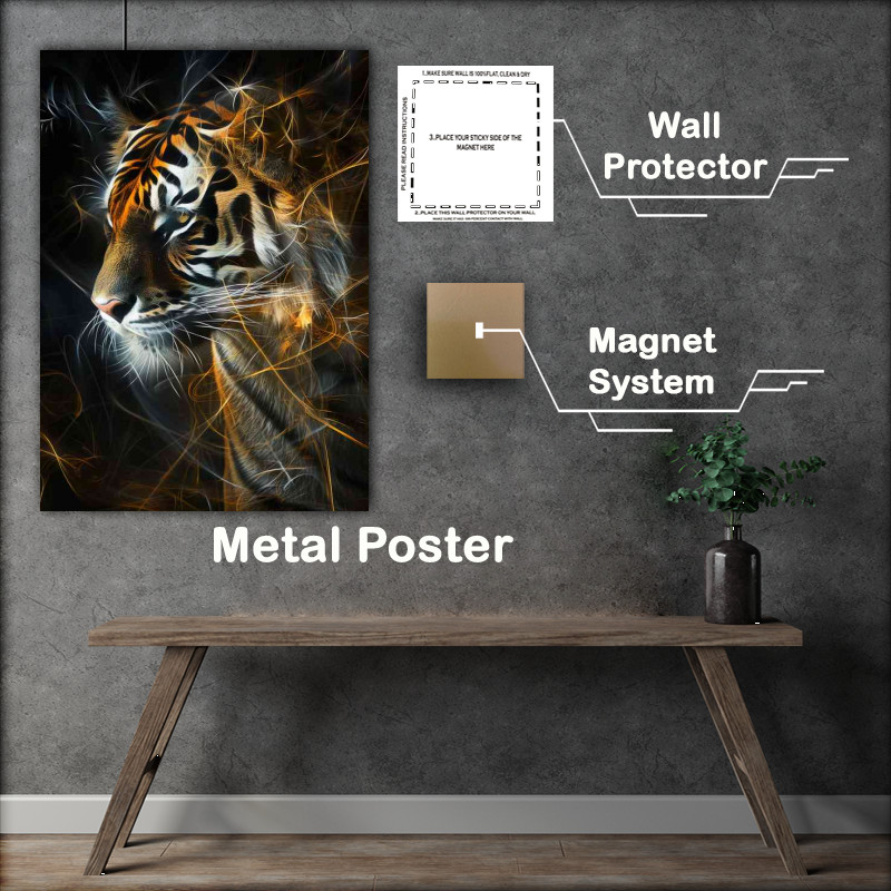 Buy Metal Poster : (Tiger in an abstract design)