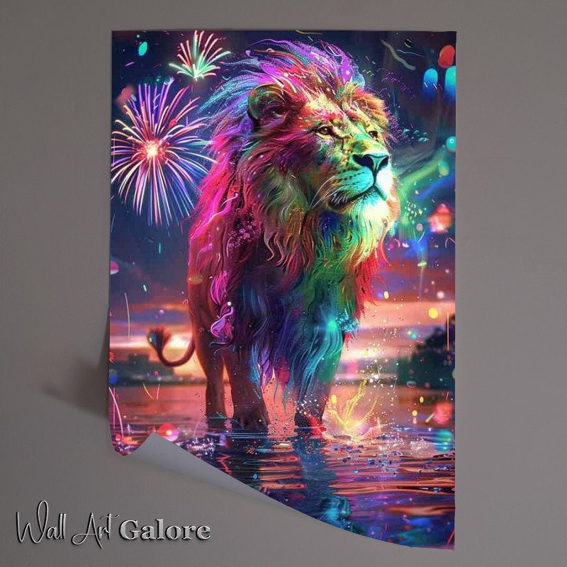 Buy Unframed Poster : (Tiger with a colourful sky)