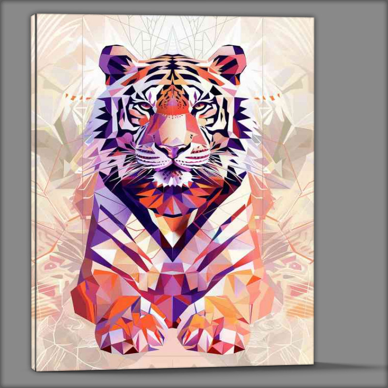 Buy Canvas : (Tiger with geometric design)