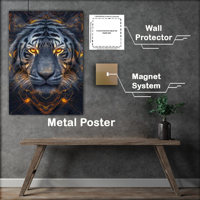 Buy Metal Poster : (Tigers face with golden eyes)