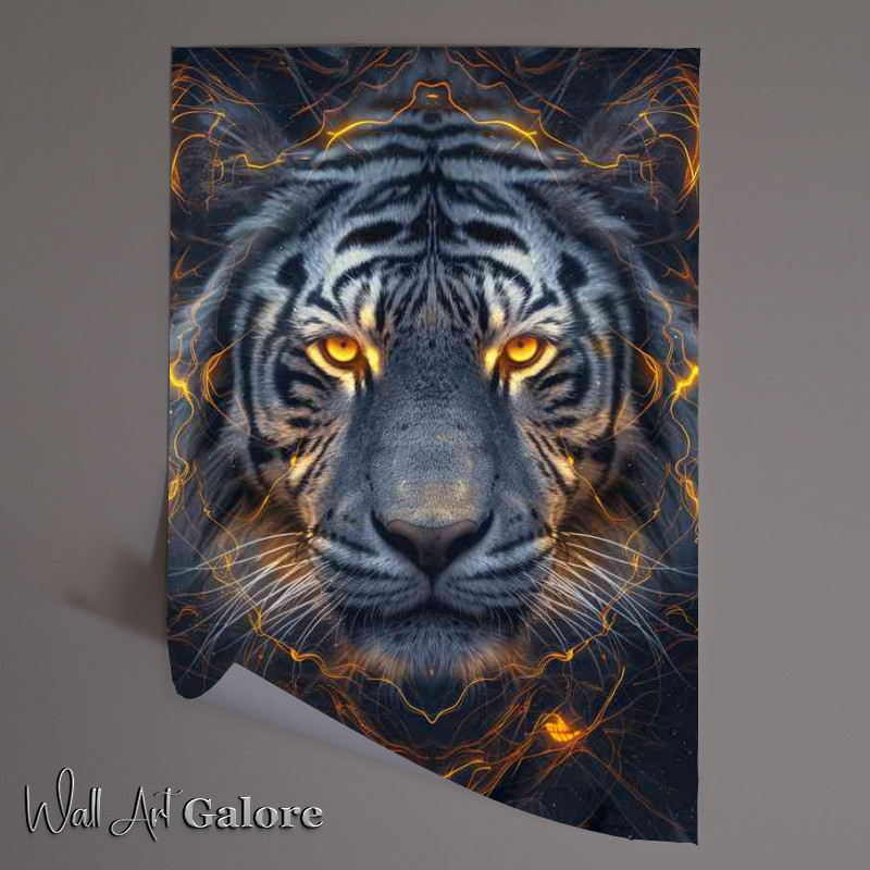 Buy Unframed Poster : (Tigers face with golden eyes)