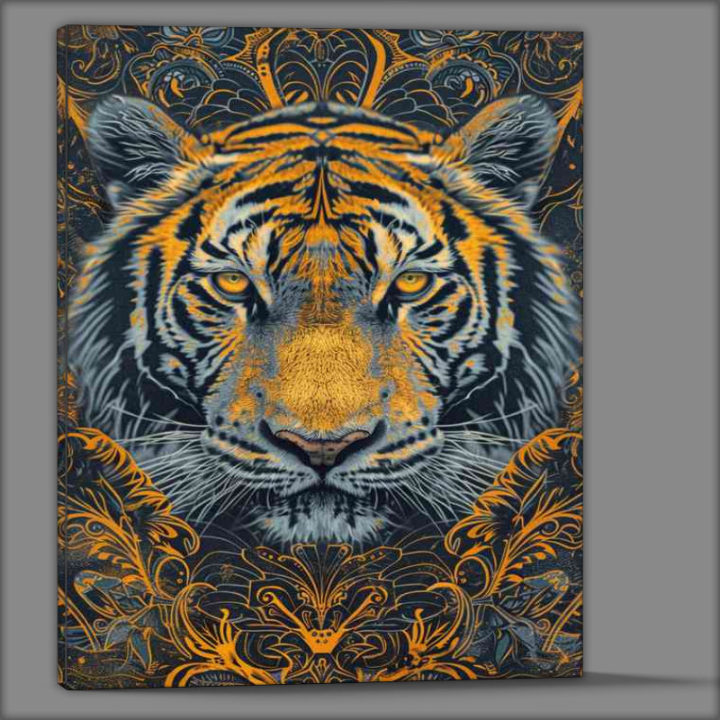 Buy Canvas : (Tigers head with golden and yellow hues)