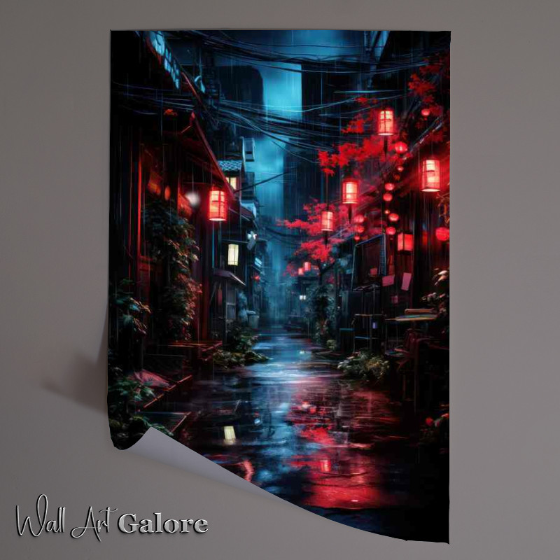Buy Unframed Poster : (Street in japan neo style night)