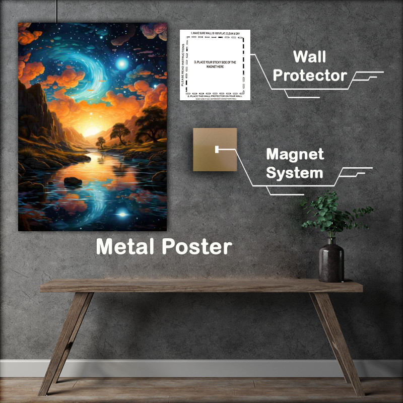 Buy Metal Poster : (Sunlit Sanctuary Temples of Ethereal Art)