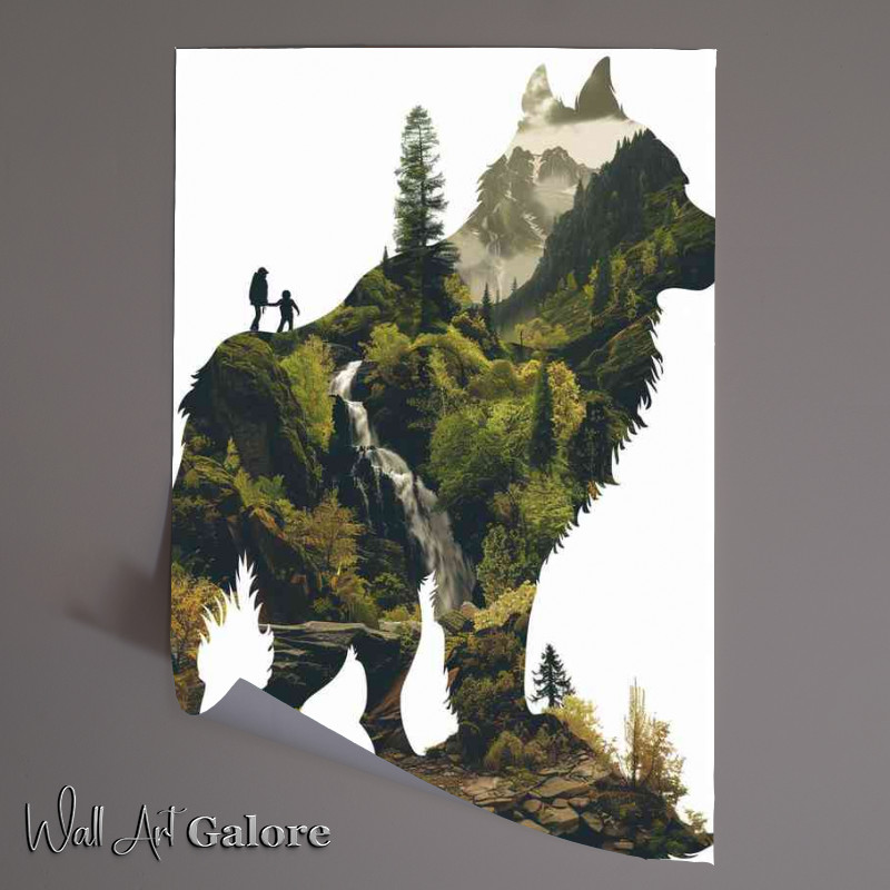 Buy Unframed Poster : (Walking up the mountain Dog)