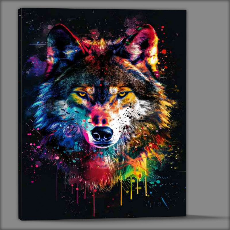 Buy Canvas : (Wild wolf head colourful paint)