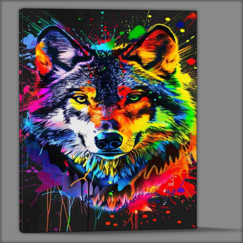 Buy Canvas : (Wolfs head with paint splashes)