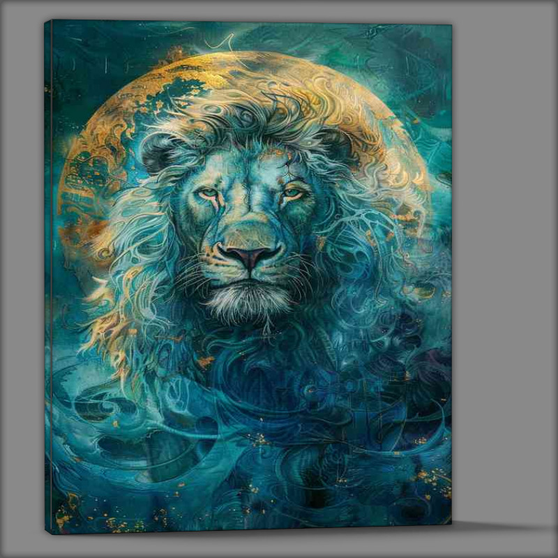 Buy Canvas : (full moon and blue Lion)