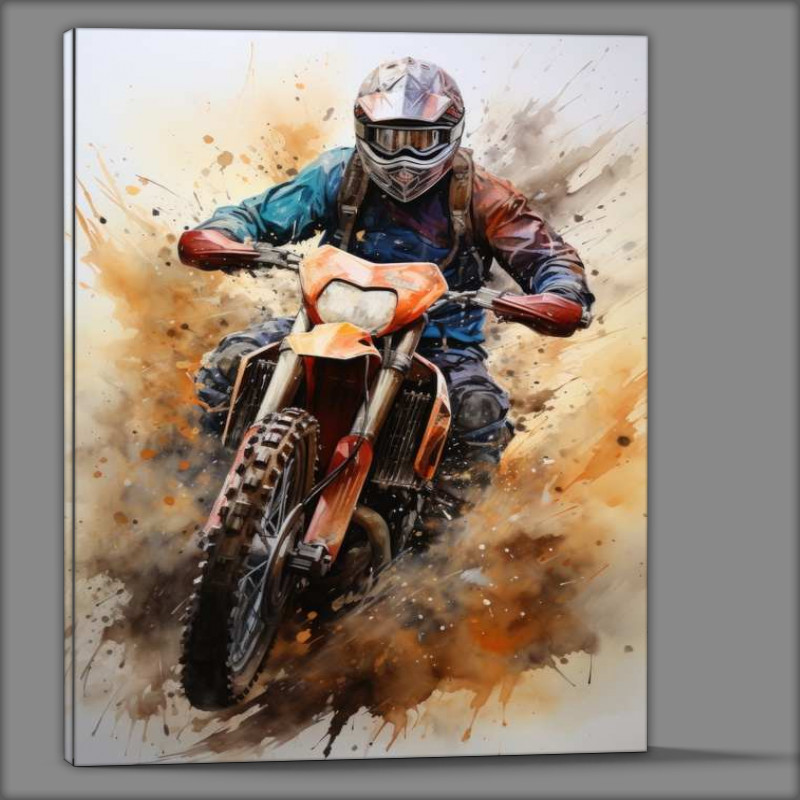 Buy Canvas : (Dirtbike riding on a motorcross track)