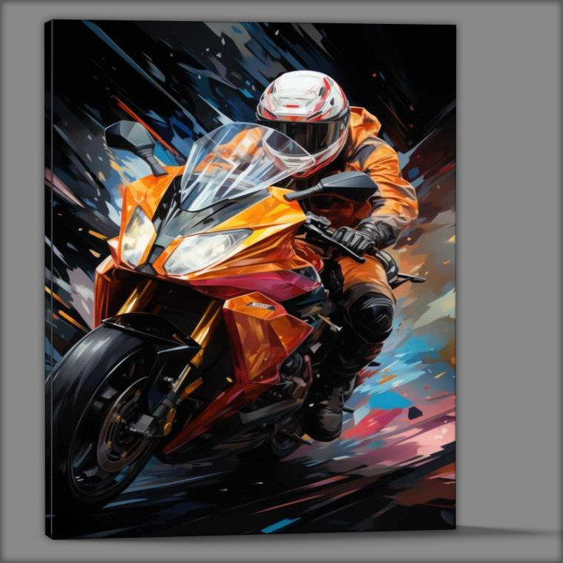 Buy Canvas : (Painted style race bike on the road)