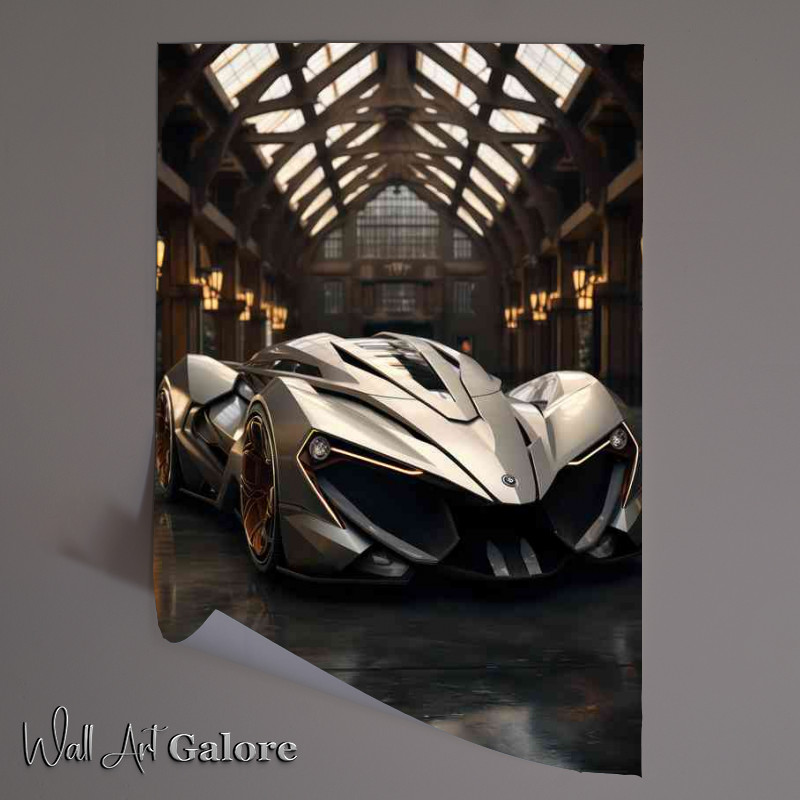 Buy Unframed Poster : (Electric future concept car in silver)