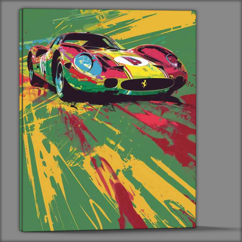 Buy Canvas : (Ferrari Le Mans race car multi coloured)