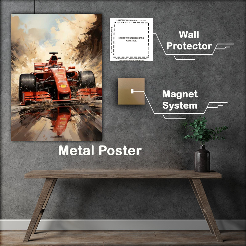 Buy Metal Poster : (Formula one car in red)