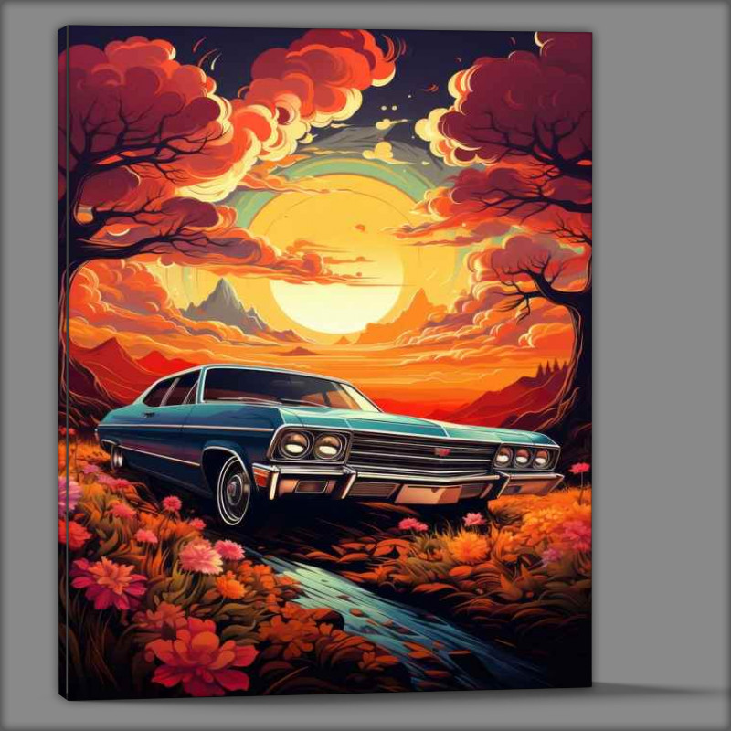 Buy Canvas : (Muscle car in the autumn)