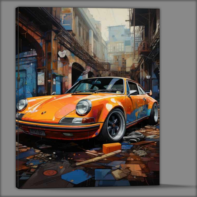 Buy Canvas : (Orange Porsche art style)