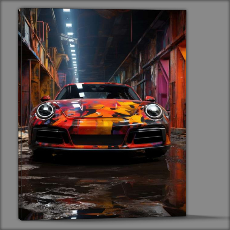 Buy Canvas : (Porsche in splash art colours)