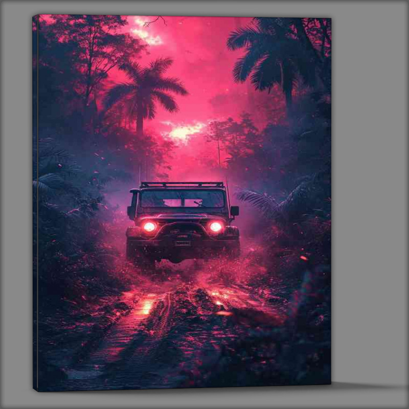 Buy Canvas : (Suv driving through the forest)