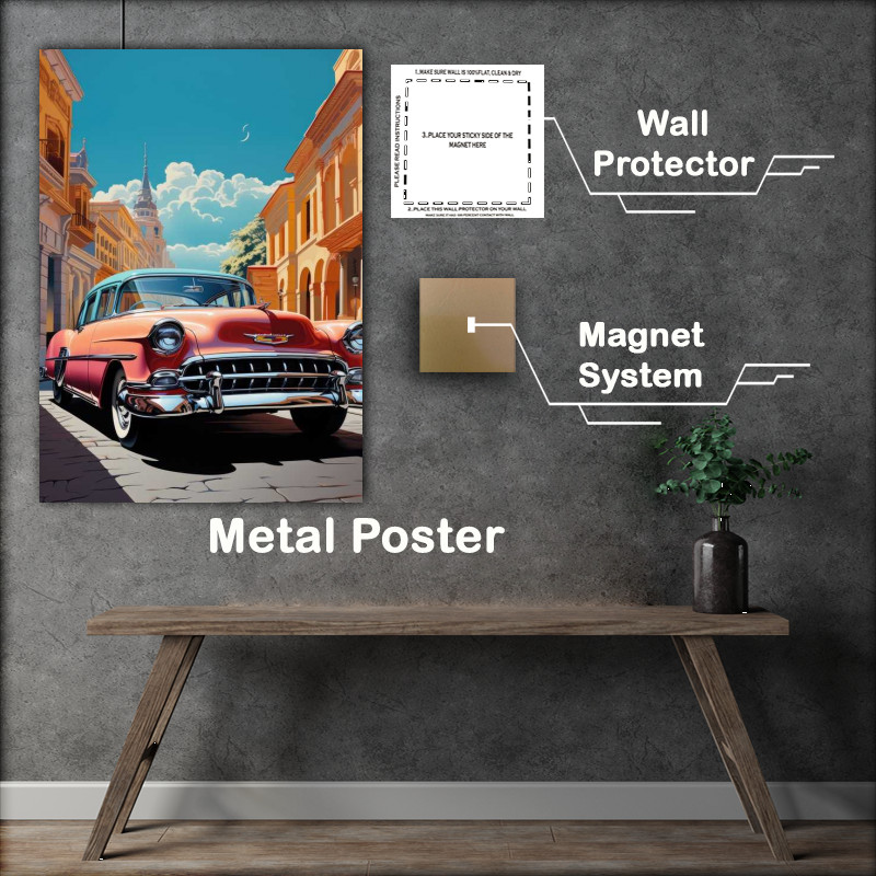 Buy Metal Poster : (The Pink Cadilac on the road)