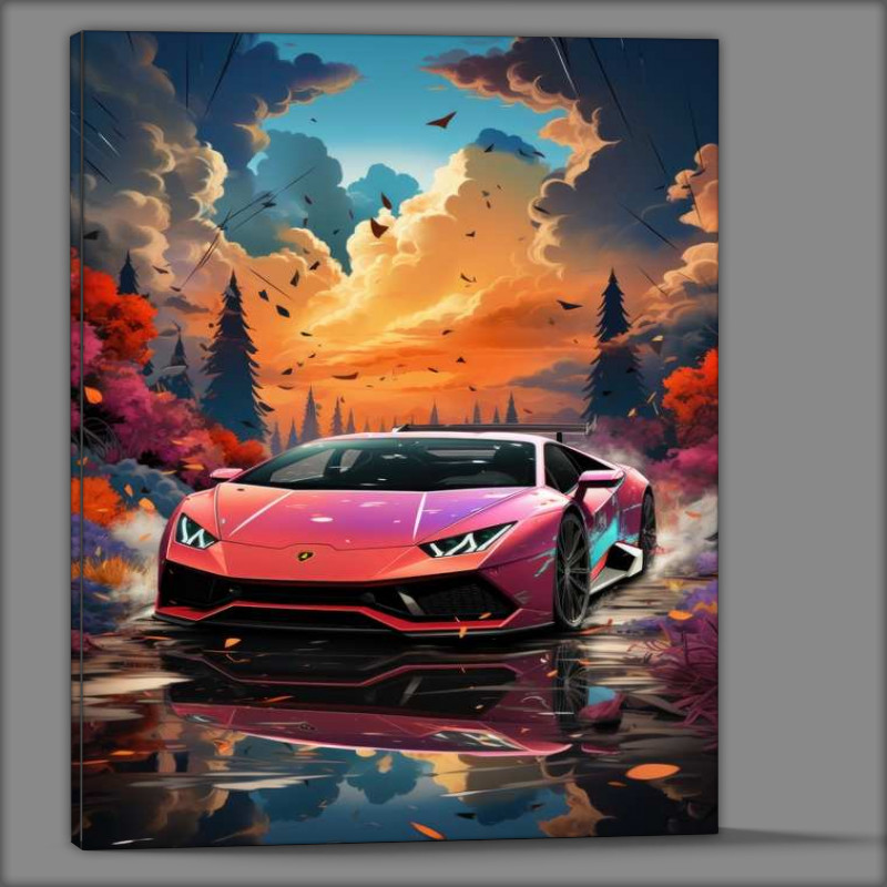 Buy Canvas : (The Pink Lambo street art style)
