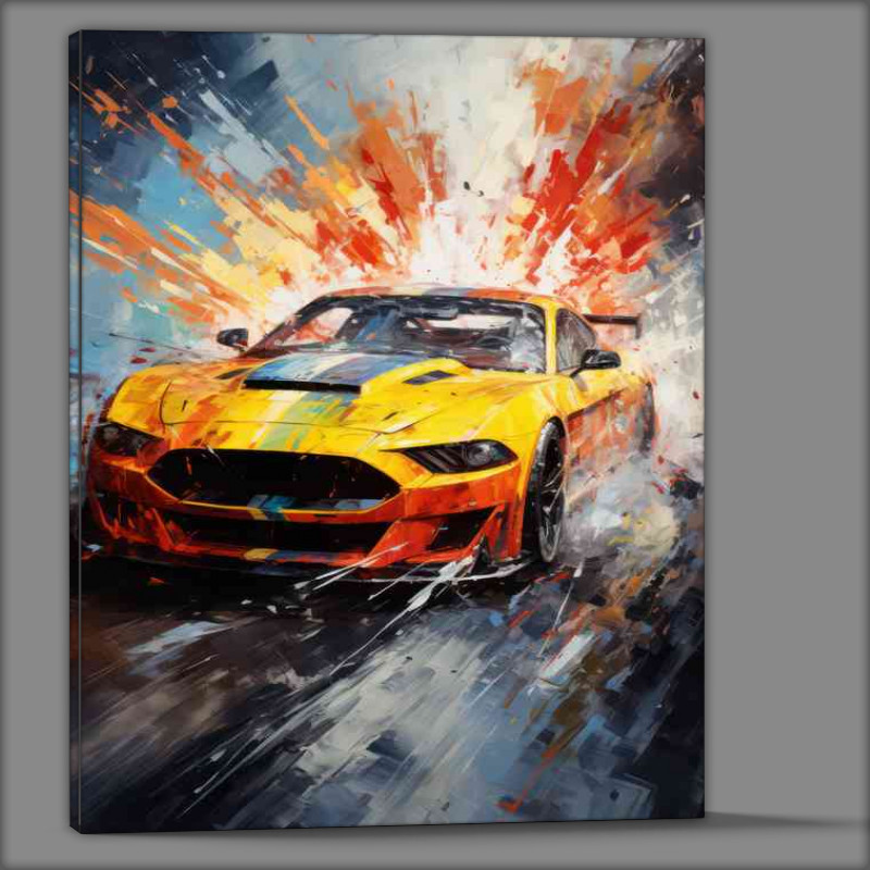 Buy Canvas : (The Yellow Fighting machine sports street car)