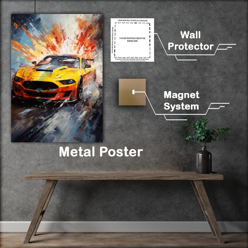 Buy Metal Poster : (The Yellow Fighting machine sports street car)
