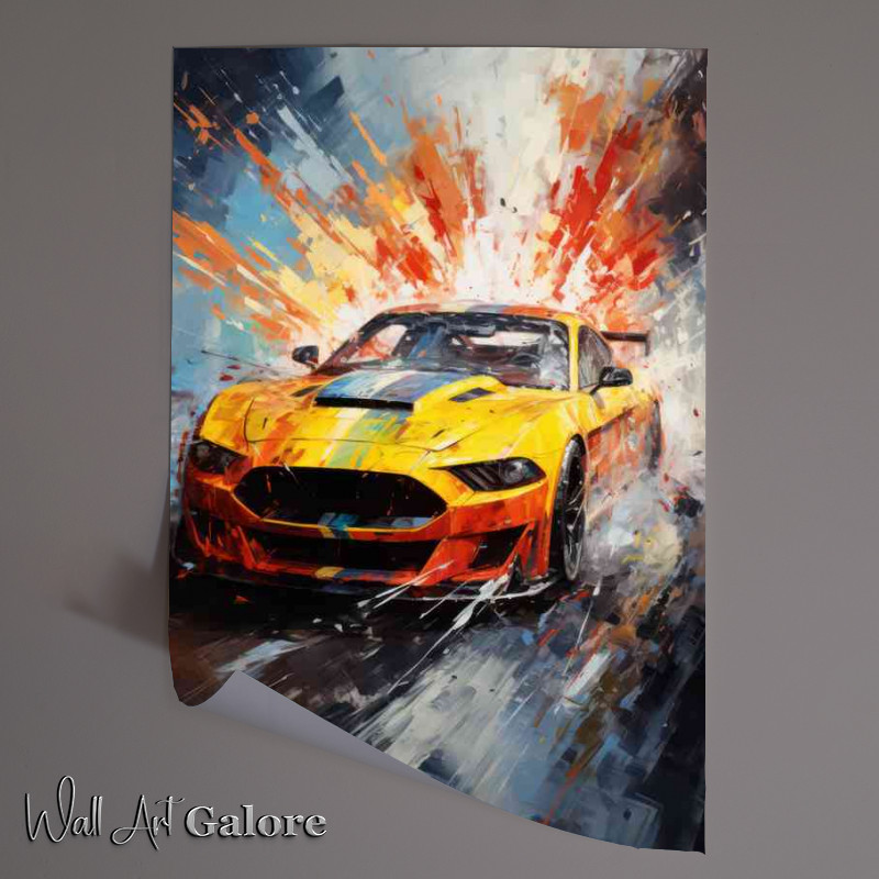 Buy Unframed Poster : (The Yellow Fighting machine sports street car)