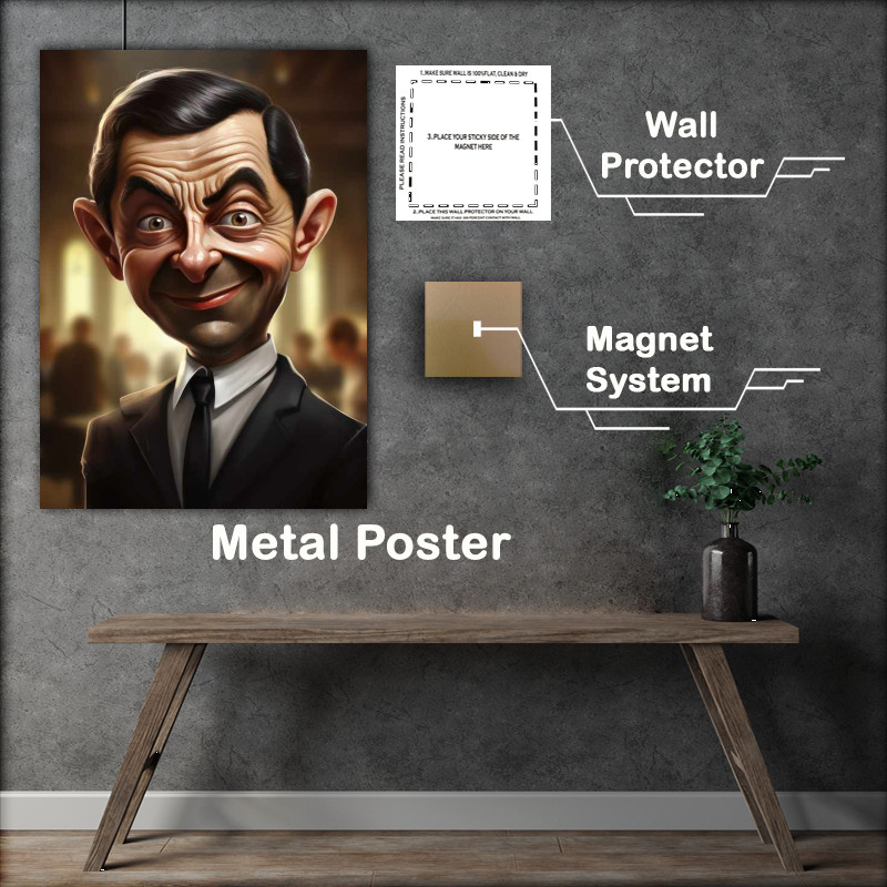 Buy Metal Poster : (Caricature of Mr Bean)