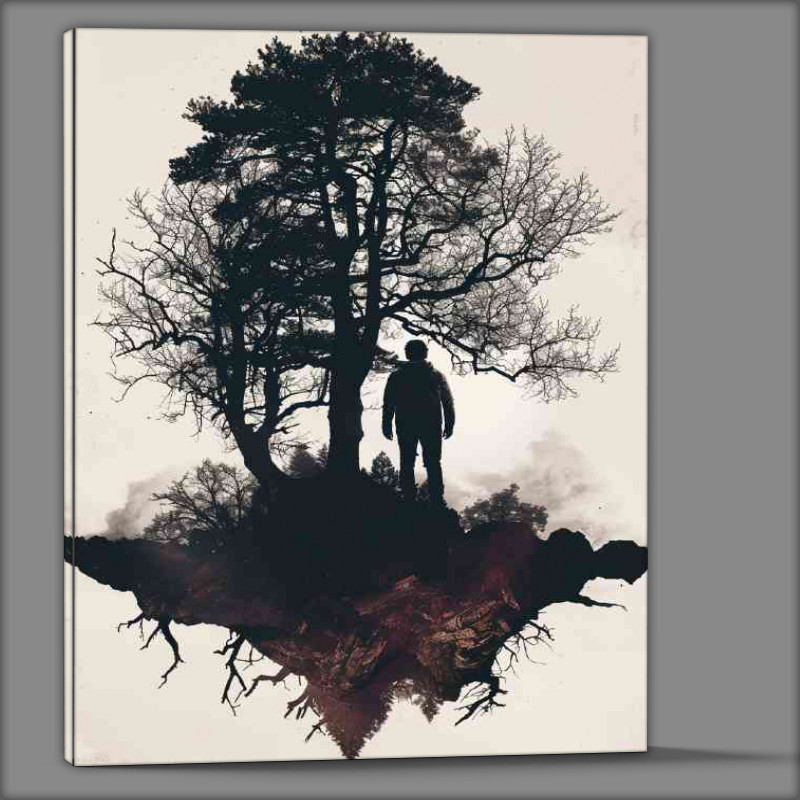Buy Canvas : (Double exposure of the tree and the person)