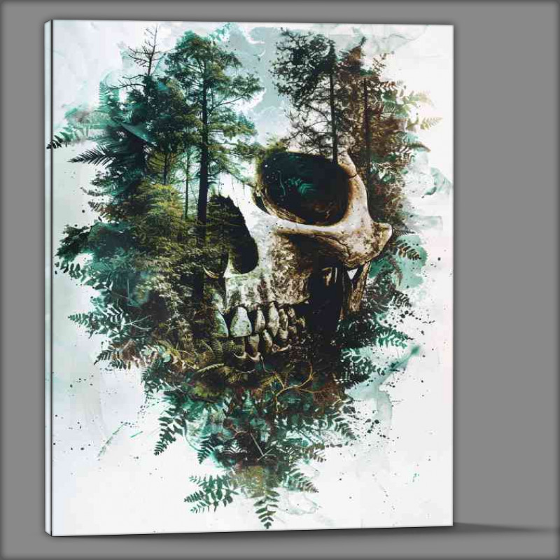 Buy Canvas : (Double exposure skull face forest)