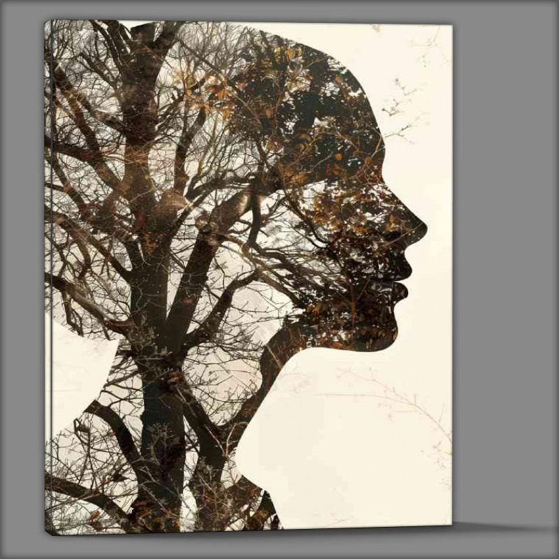 Buy Canvas : (Exposed lady in the tree lines)