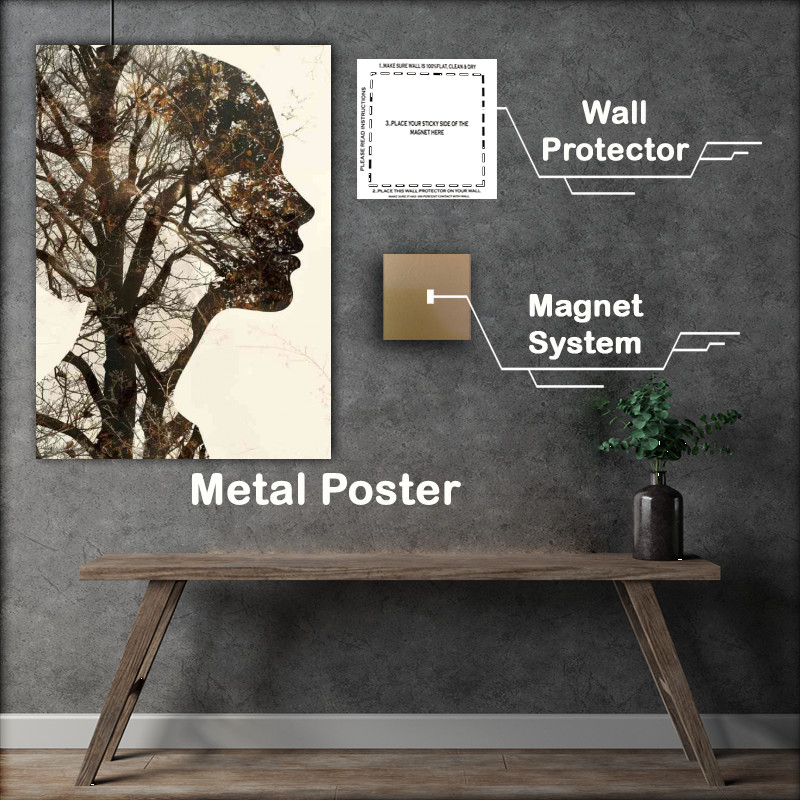 Buy Metal Poster : (Exposed lady in the tree lines)