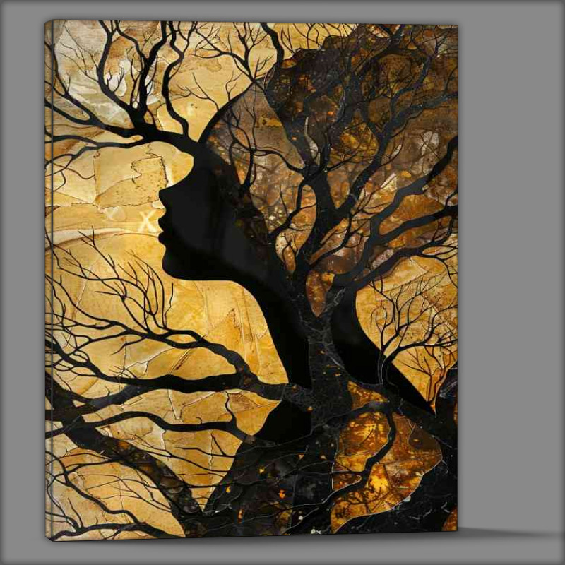 Buy Canvas : (Exposure lady silhouette and the trees)