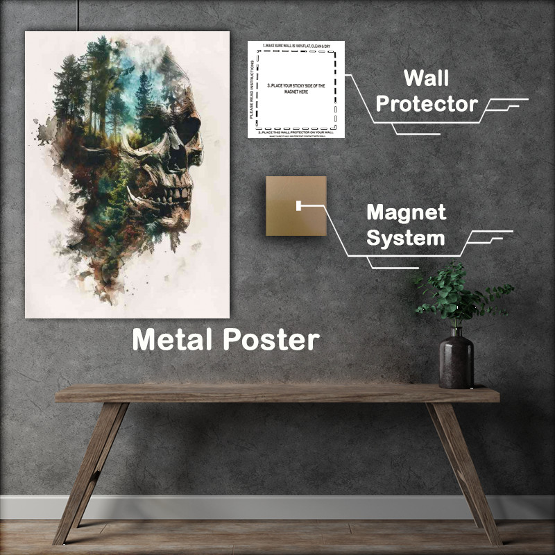 Buy Metal Poster : (Exposure of a forest and skul)
