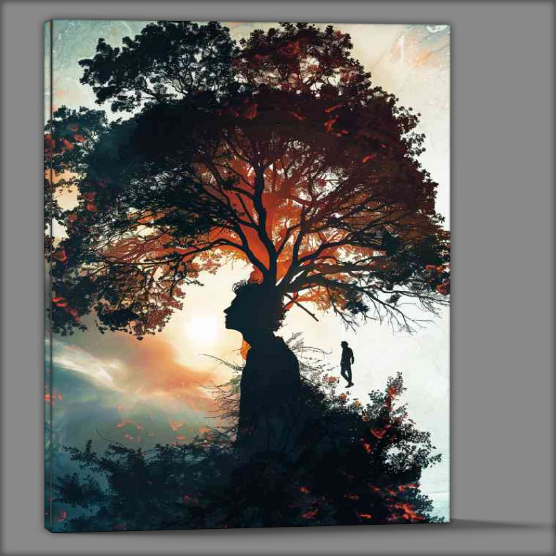 Buy Canvas : (Silhouette with trees and person)