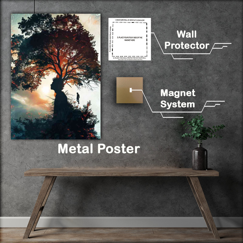 Buy Metal Poster : (Silhouette with trees and person)