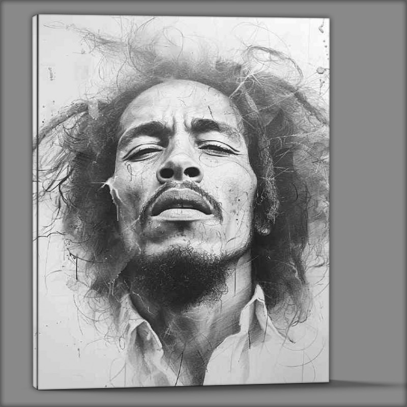 Buy Canvas : (Bob Marley doodle pencil art)