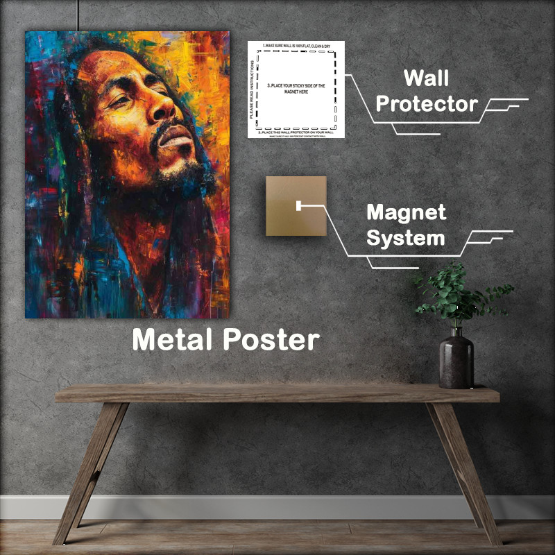 Buy Metal Poster : (Bob Marley pallet Knife painting)