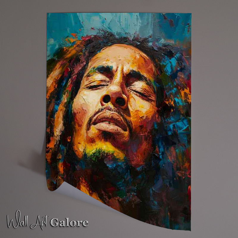 Buy Unframed Poster : (Bob Marley pallet Knife painting In the moment)