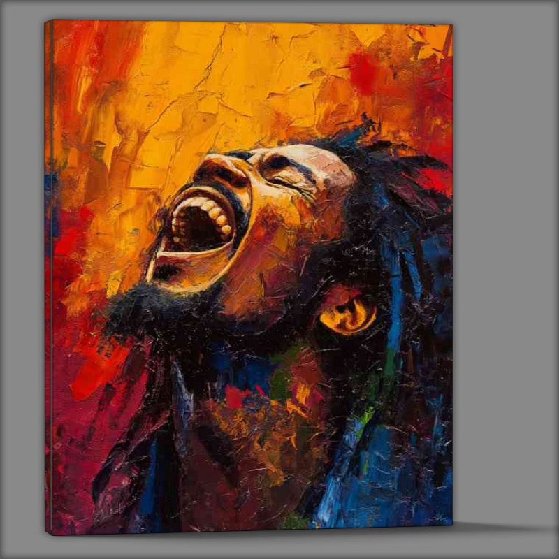 Buy Canvas : (Bob Marley pallet Knife painting singing)