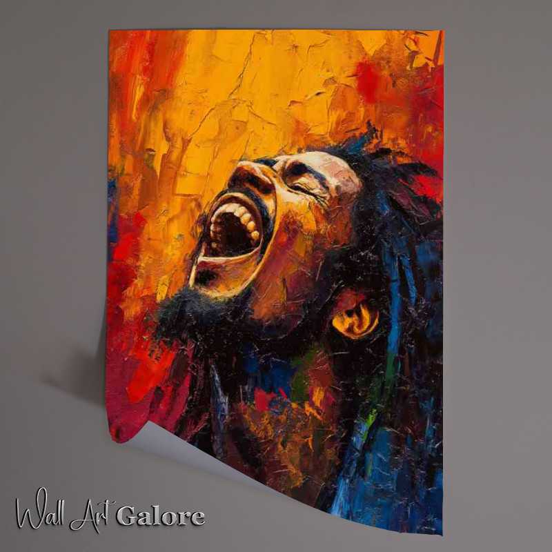 Buy Unframed Poster : (Bob Marley pallet Knife painting singing)