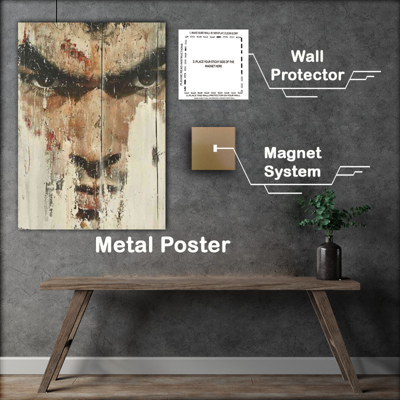 Buy Metal Poster : (Bruce Lee pallet knife painting that represents)