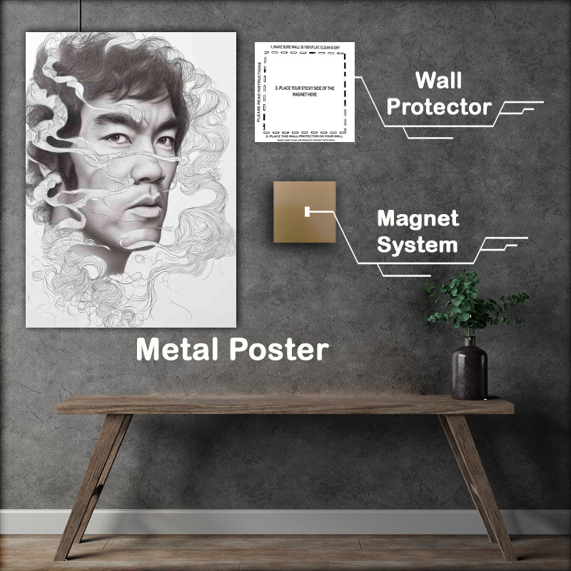 Buy Metal Poster : (Bruce lee pencil doodle art)