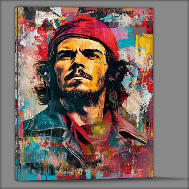 Buy Canvas : (Che Guevara in collage in the style abstract)