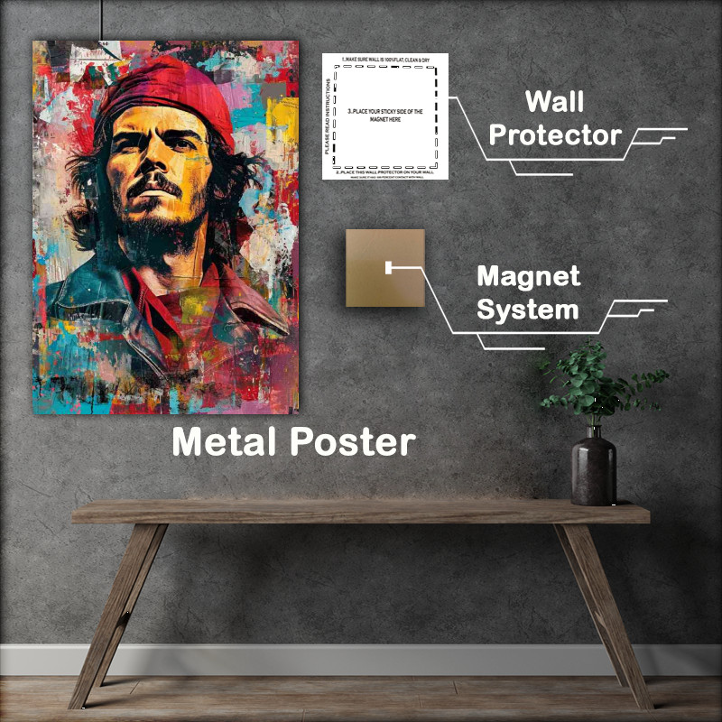 Buy Metal Poster : (Che Guevara in collage in the style abstract)