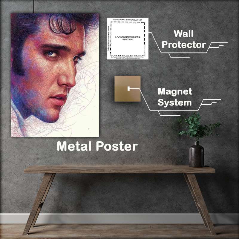 Buy Metal Poster : (Elvis Presley doodle pencil art)
