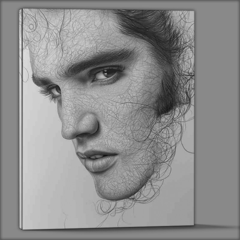 Buy Canvas : (Elvis Presley doodle pencil face)