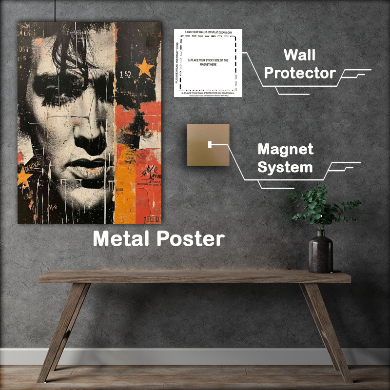 Buy Metal Poster : (Elvis Presley pallet knife painting style)