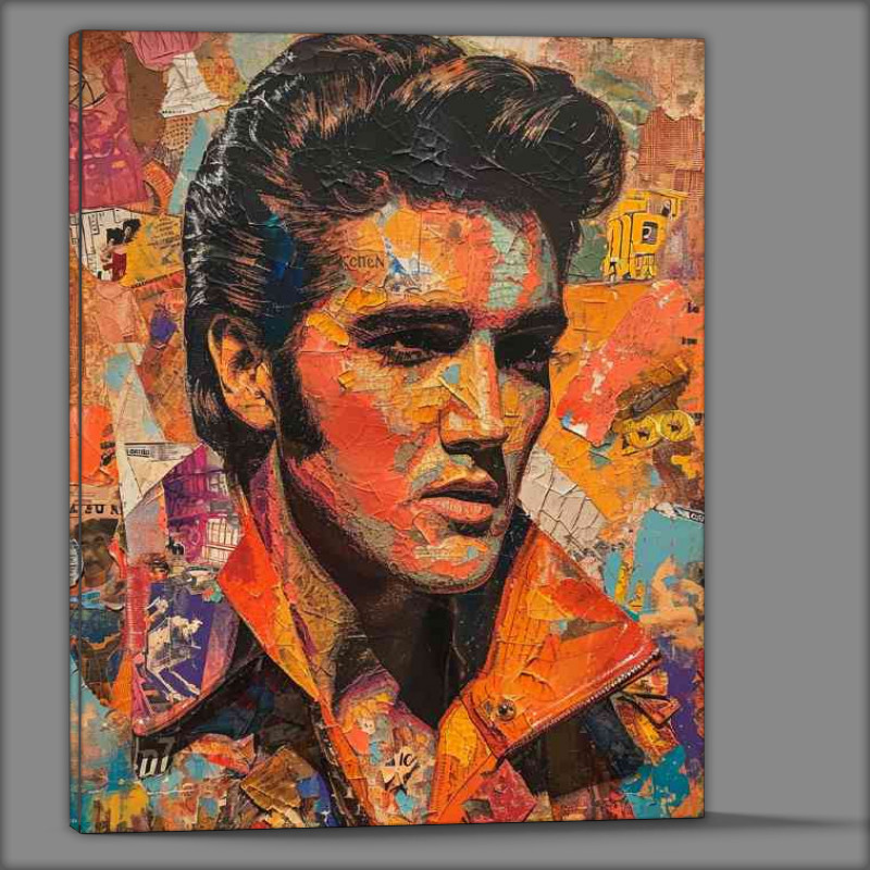 Buy Canvas : (Elvis Presley with a collage of various things)